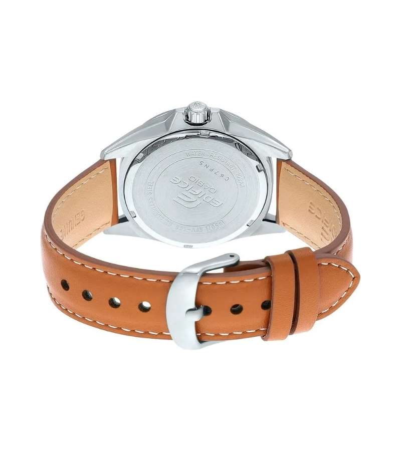 CASIO EDIFICE EFV-100L-7AV BROWN LEATHER STRAP ANALOG WATCH