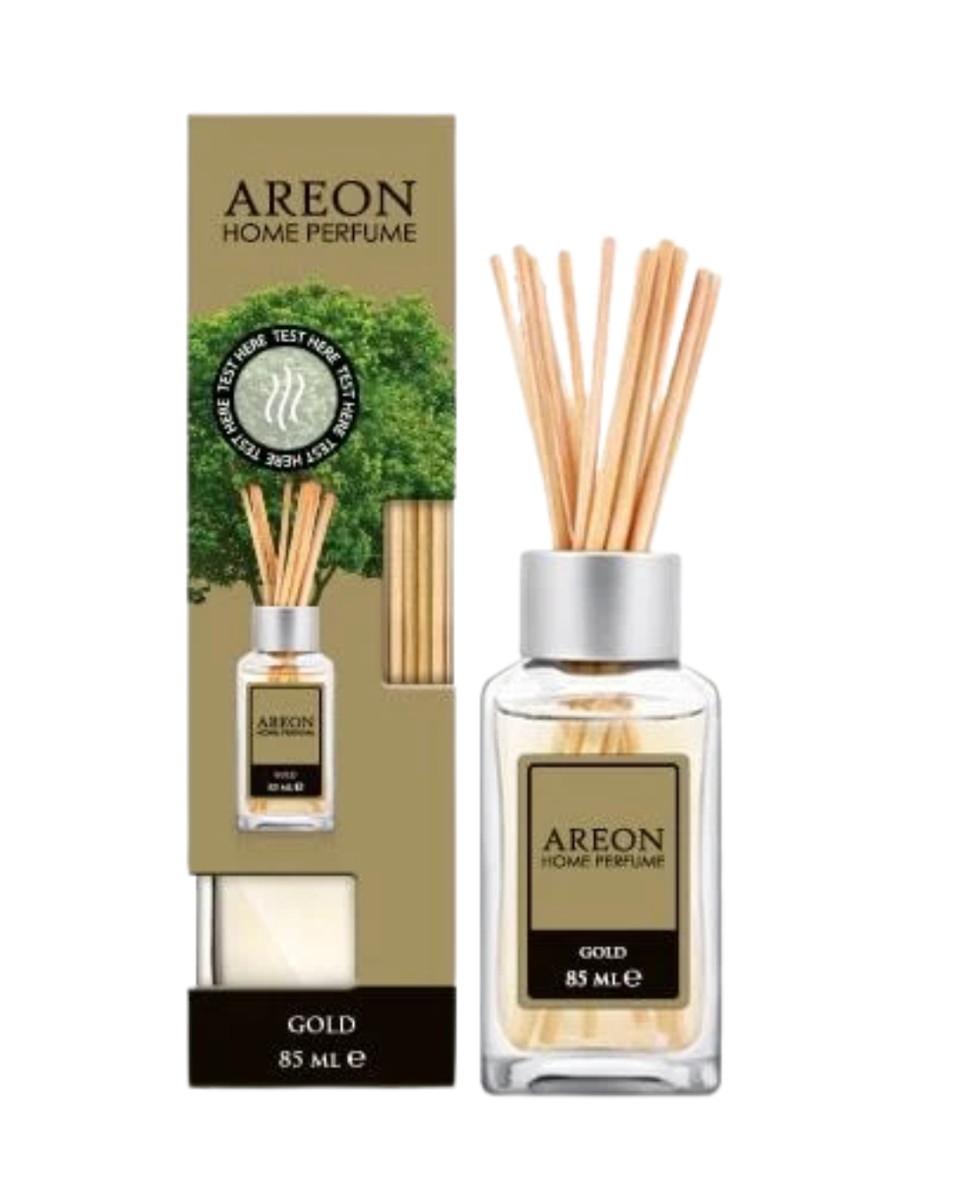 Areon Home Luxury Perfume Reed Diffuser with 10 Rattan Reeds – GOLD Scent